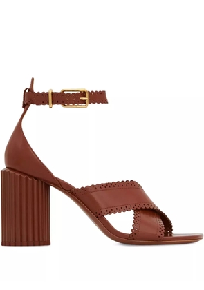 ZIMMERMANN 85mm Eddie leather sandals - Brown