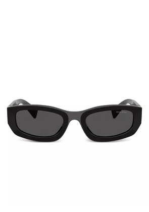 Miu Miu Eyewear geometric-frame logo-detail sunglasses - Black
