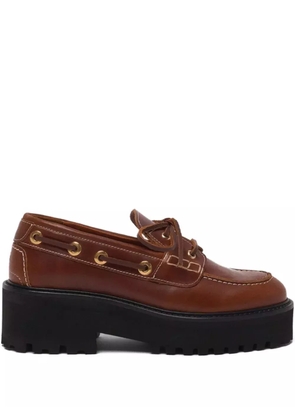 Maje chunky-sole boat shoes - Brown