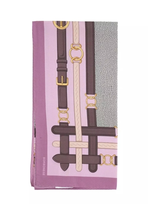 Borbonese bear-print belts buckles scarf - Pink