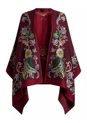 ETRO floral-jacquard cape - Red