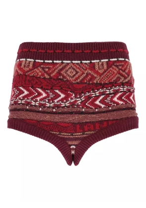 Laneus geometric-pattern shorts - Red