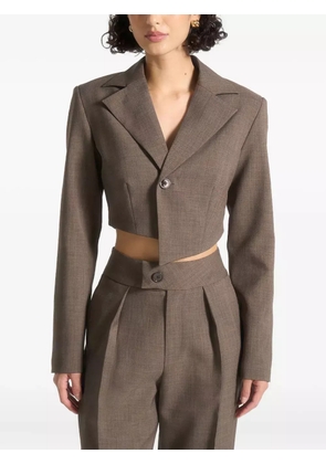 Manière De Voir Dina asymmetric tailored cropped blazer - Brown