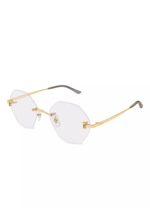 Cartier Eyewear geometric-frame rimless glasses - Gold