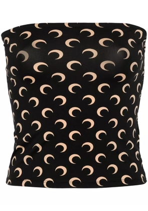 Marine Serre Crescent Moon-print tube top - Black