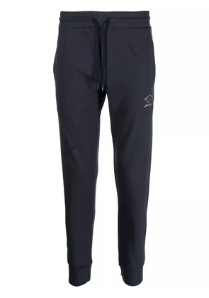 Paul & Shark logo-print tapered track trousers - Blue