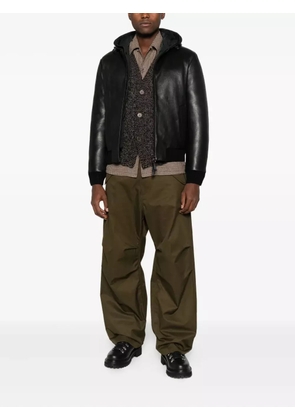 THE JACK LEATHERS hooded leather jacket - Black