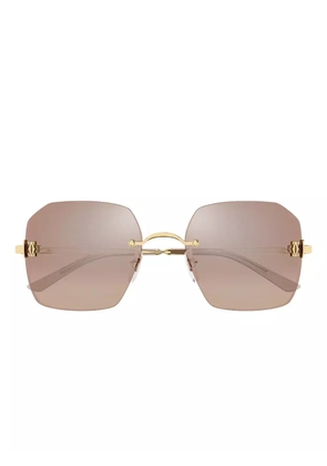 Cartier Eyewear geometric-frame sunglasses - Gold