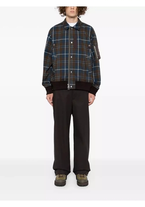 sacai checked jacket - Brown