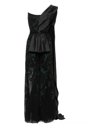 Saiid Kobeisy bead-embellished tulle jumpsuit - Black