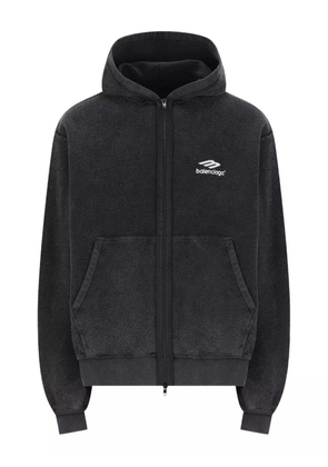 Balenciaga logo-detail zip-up hoodie - Black