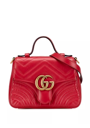 Gucci Pre-Owned 2016-2025 Mini GG Marmont Matelasse Leather Top Handle Bag satchel - Red