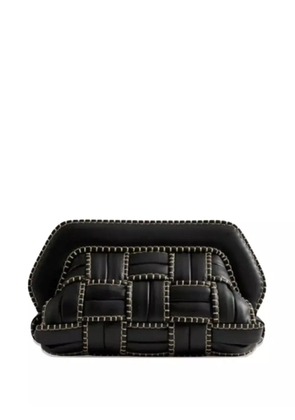 Themoirè stitched clutch bag - Black