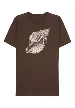 Osklen shell-print T-shirt - Brown