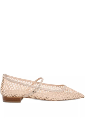Andrea Wazen net strap ballerina - Neutrals