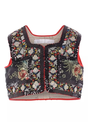 Comme des Garçons TAO floral embroidered sequin gilet - Black