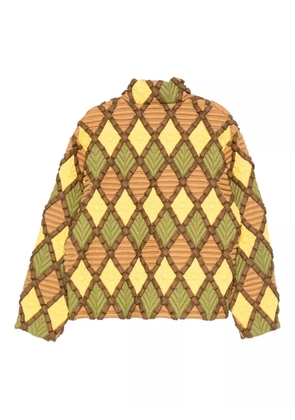 RAXXY diamond-pattern bomber jacket - Brown