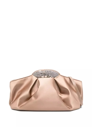 Giuseppe Zanotti crystal-embellished clutch bag - Neutrals