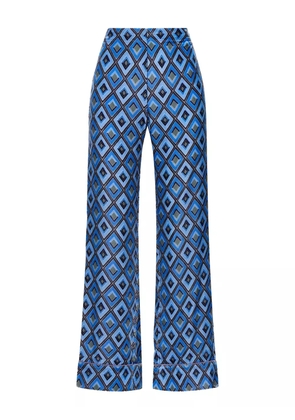MALIPARMI diamond-pattern trousers - Blue
