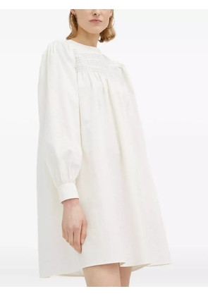 Résumé smocked long-sleeve dress - White