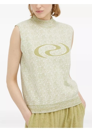 Résumé logo-detailing knitted top - Green