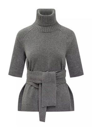 Lanvin turtleneck belted top - Grey