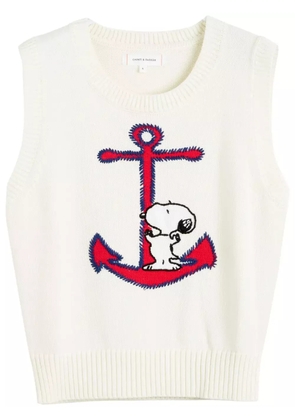 Chinti & Parker Snoopy-intarsia top - White