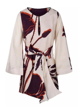 Juan de Dios Nazare floral-print mini dress - Neutrals