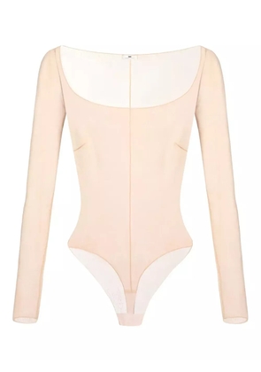 Elisabetta Franchi jacquard-tulle long-sleeve bodysuit - Black