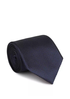 Zegna geometric-pattern silk tie - Blue