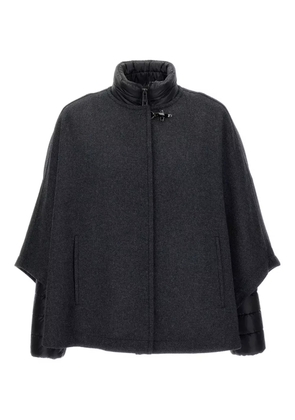 Fay hook-fastening wool cape - Black