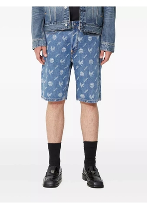 EVISU logo-plaque patterned shorts - Blue