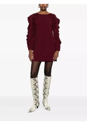 SO ALLURE ruffled dress - Red