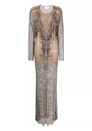 Genny rhinestone-embellished long dress - Black