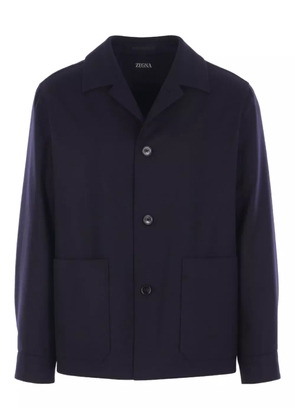 Zegna patch-pocket buttoned shirt jacket - Blue