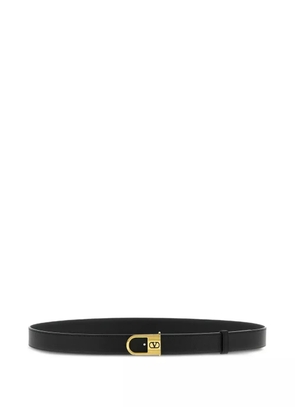 Valentino Garavani enamelled VLogo Signature belt - Black