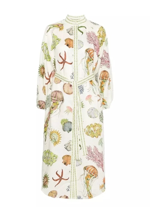 ALEMAIS Sea Horse midi dress - Neutrals