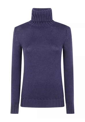base roll-neck knitted top - Blue