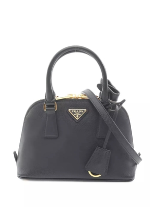 Prada Pre-Owned logo-plaque Saffiano-leather Handbag - Black