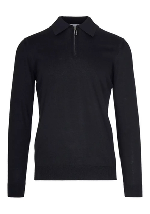 Paolo Pecora virgin wool zip-up polo shirt - BLACK