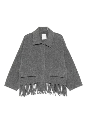 ULI SCHNEIDER fringed wool jacket - Grey