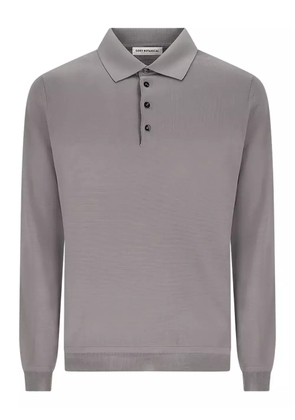 GOES BOTANICAL button long-sleeve polo shirt - Grey