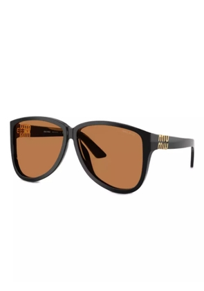 Miu Miu Eyewear logo geometric sunglasses - Black