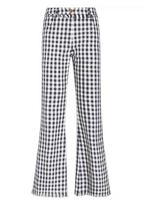 ETRO gingham-check flared trousers - Blue