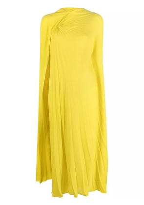 Valentino Garavani pleated cape dress - Yellow