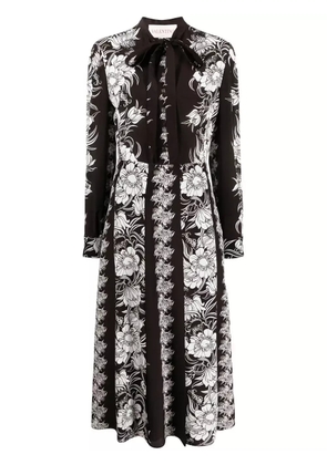 Valentino Garavani floral-print silk maxi dress - Brown