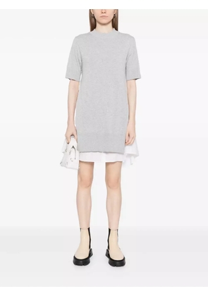 sacai poplin-patch dress - Grey