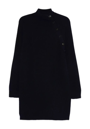 BOMPARD mock-neck buttoned mini dress - Blue