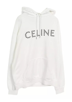 Celine Pre-Owned logo-detail studded hoodie - White