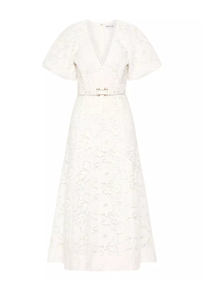 Rebecca Vallance Ginger puff-sleeve lace dress - Neutrals